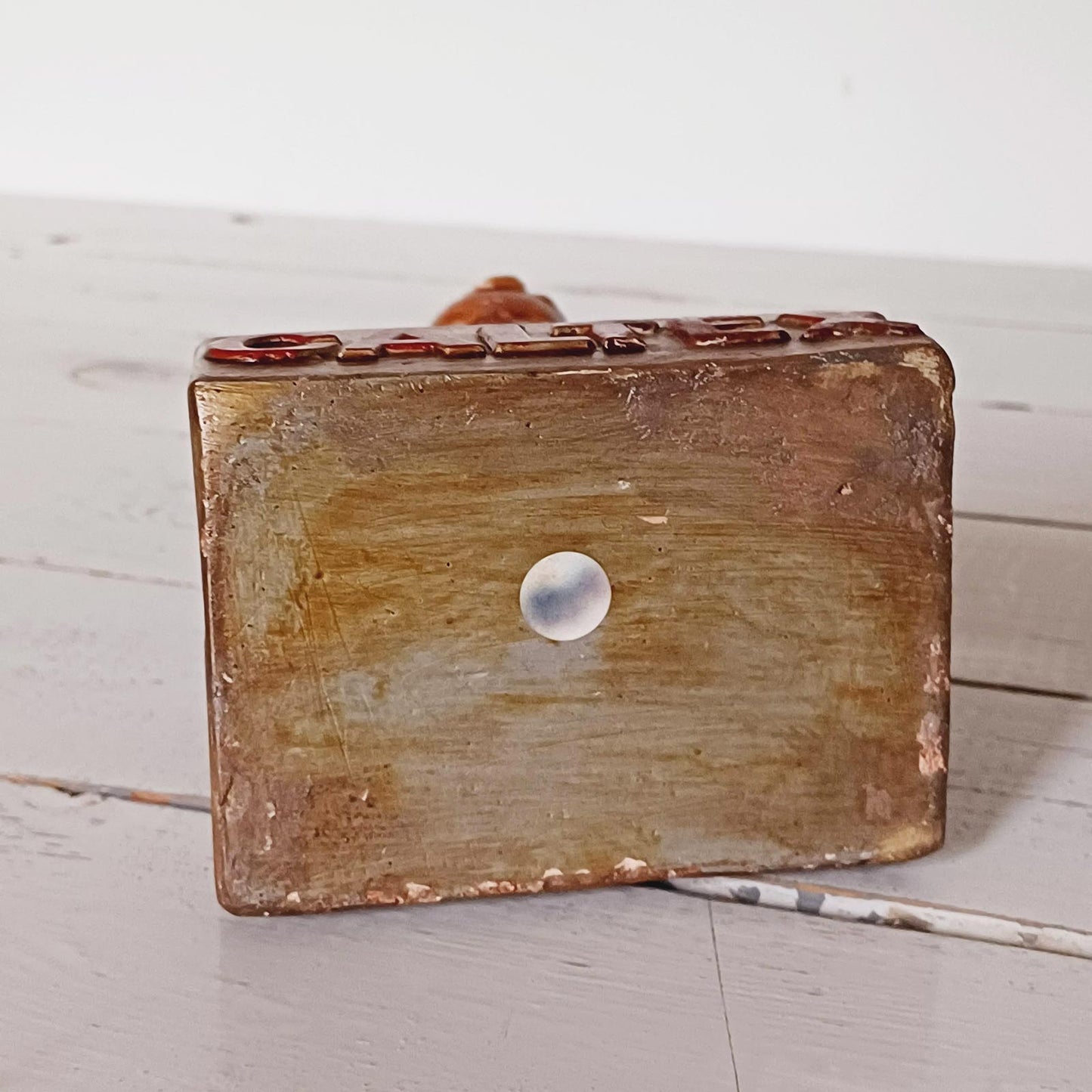 Statuette de pompiste en plâtre pour les huiles Caltex