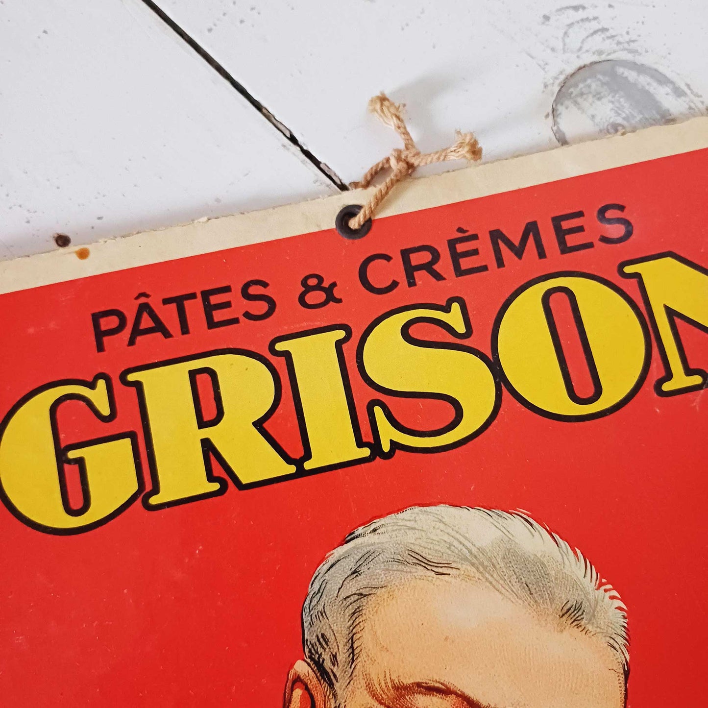 Publicité carton pour la crème de chaussure Grison à Paris