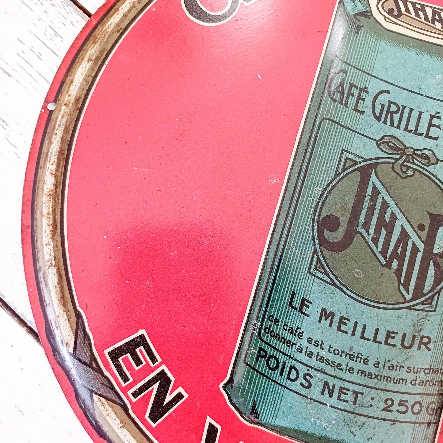 Tôle lithographiée - Café Jihair à Amiens - Publicité et collection