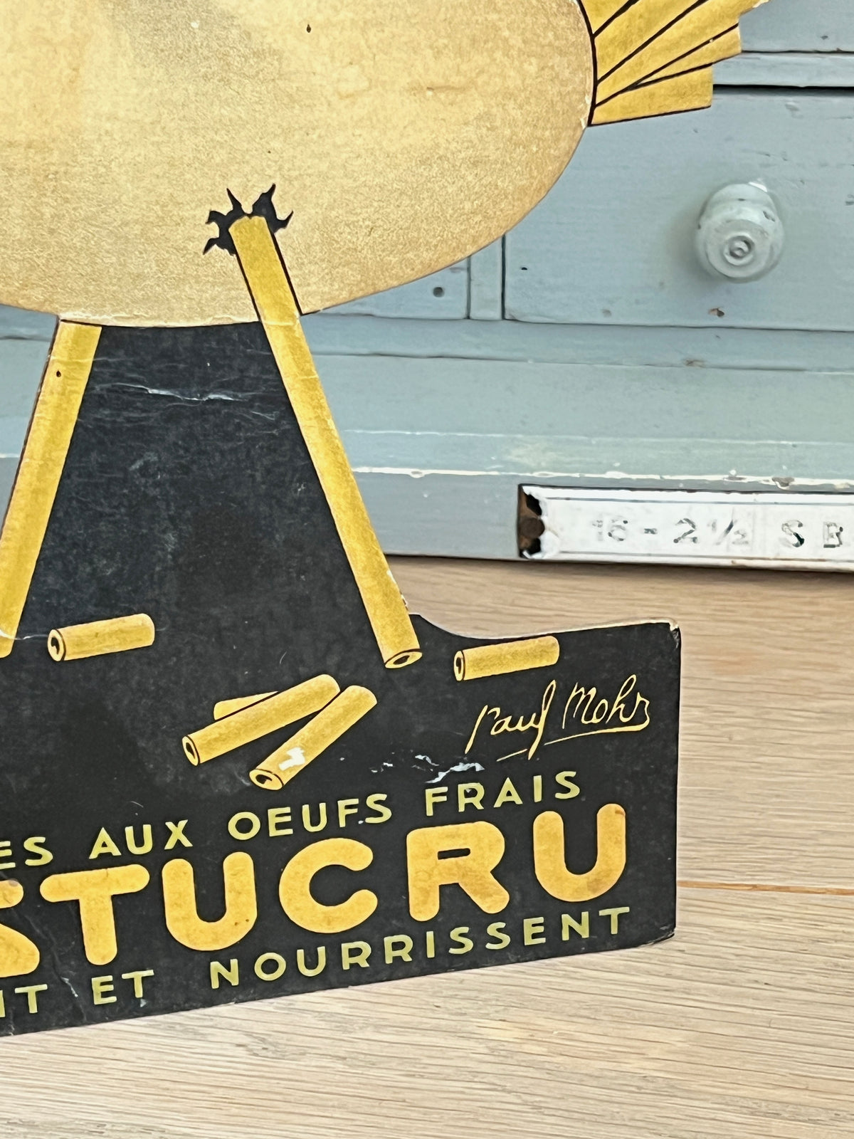 Rare présentoir de comptoir Lustucru en carton par Paul Mohr, années 1920-30