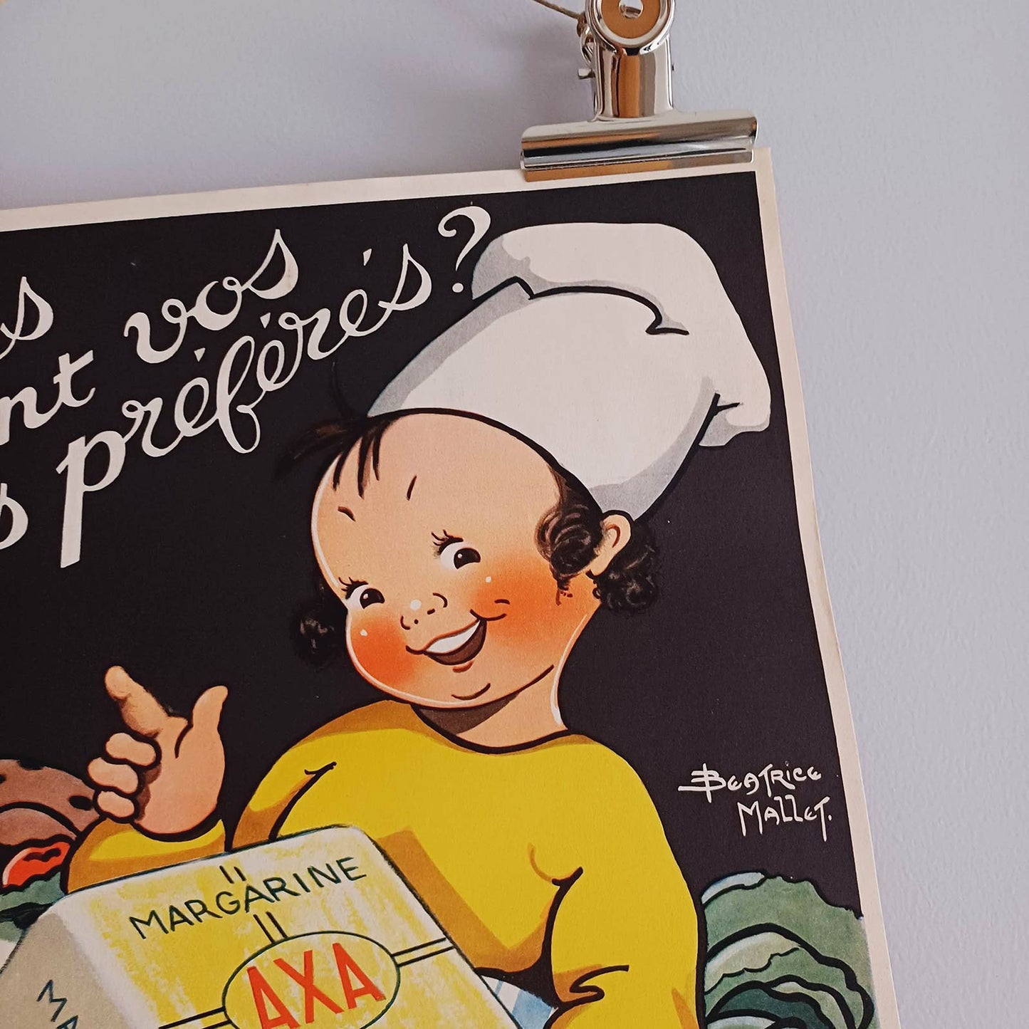 Ancienne affiche circa 1930 - Margarine AXA