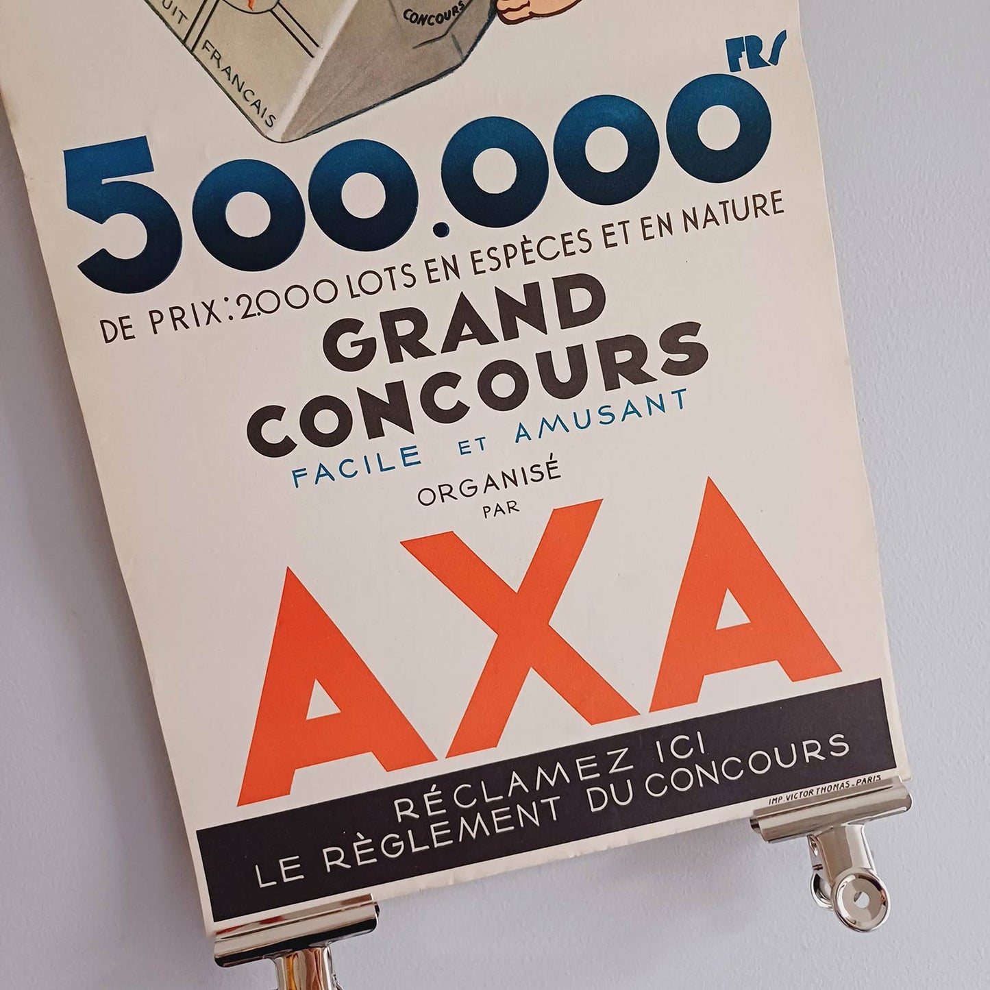 Ancienne affiche circa 1930 - Margarine AXA