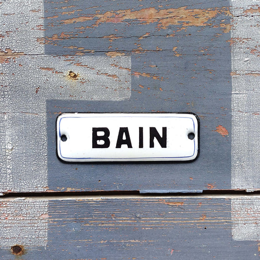 Plaque d'utilité émaillée - Bain