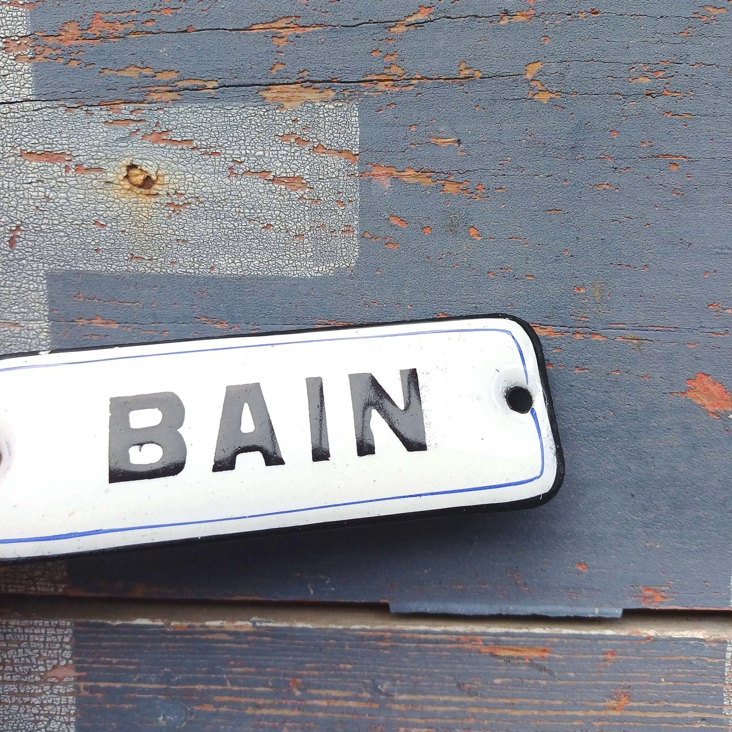 Plaque d'utilité émaillée - Bain