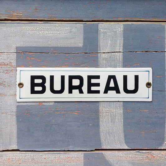 Plaque d'utilité émaillée - Bureau