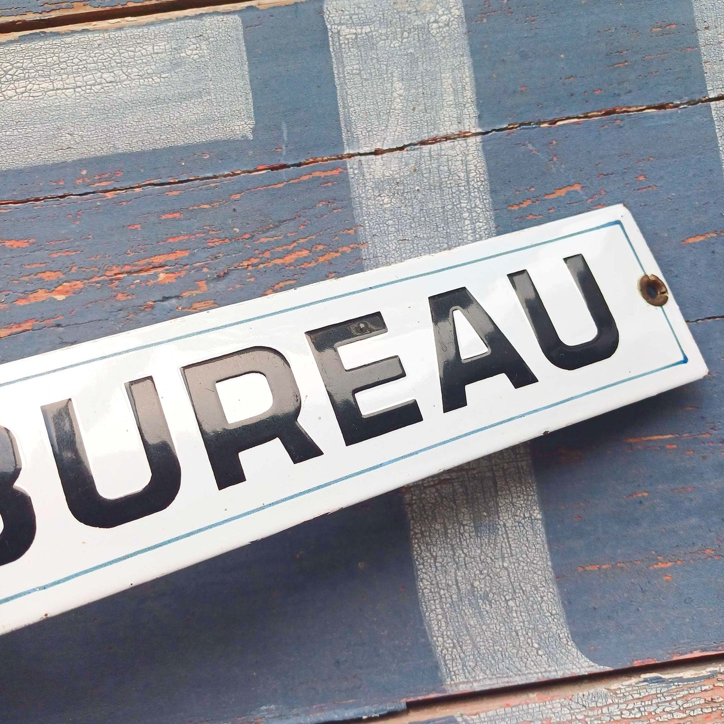 Plaque d'utilité émaillée - Bureau