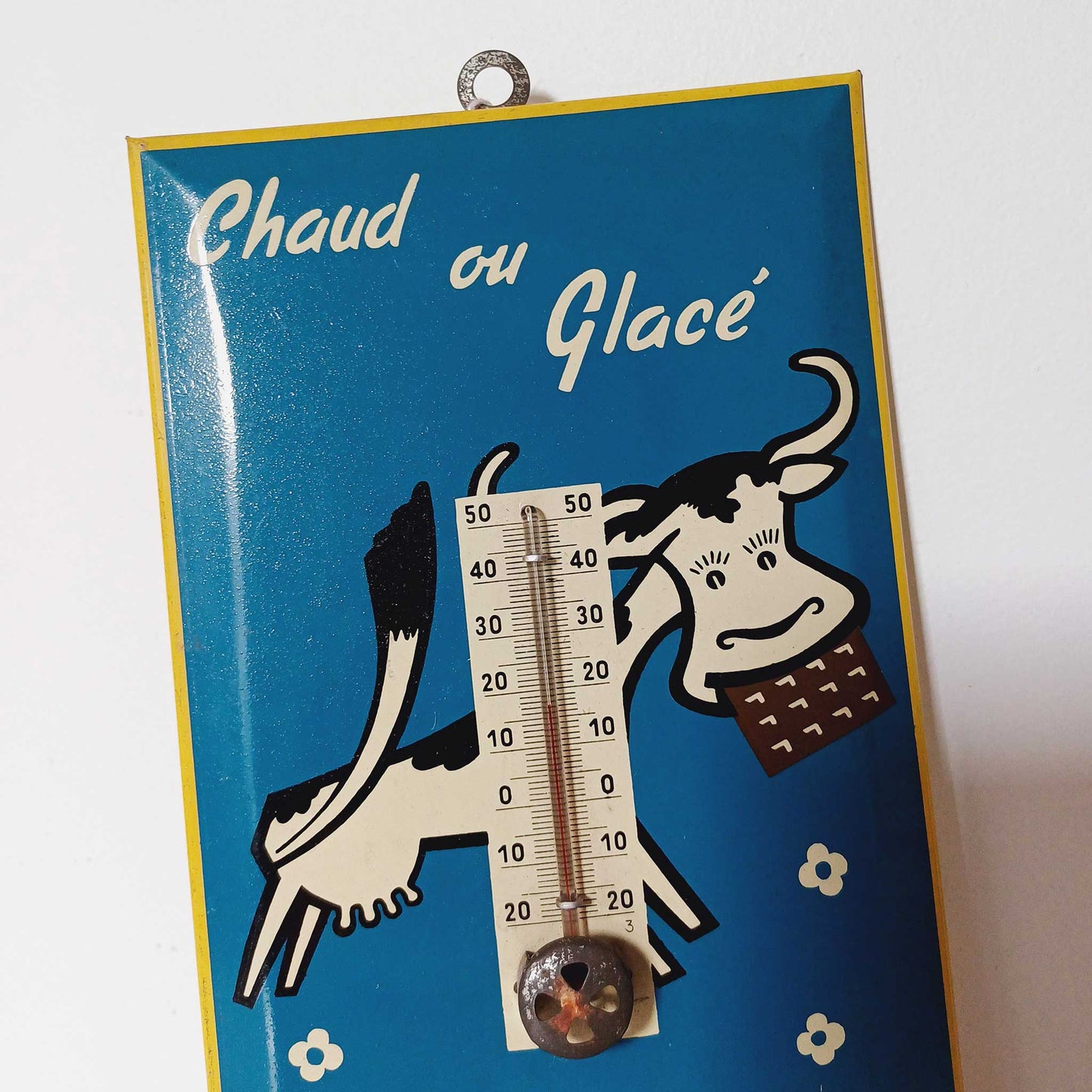 Thermomètre chocolat Cacolac en tôle lithographiée - Collection alimentation