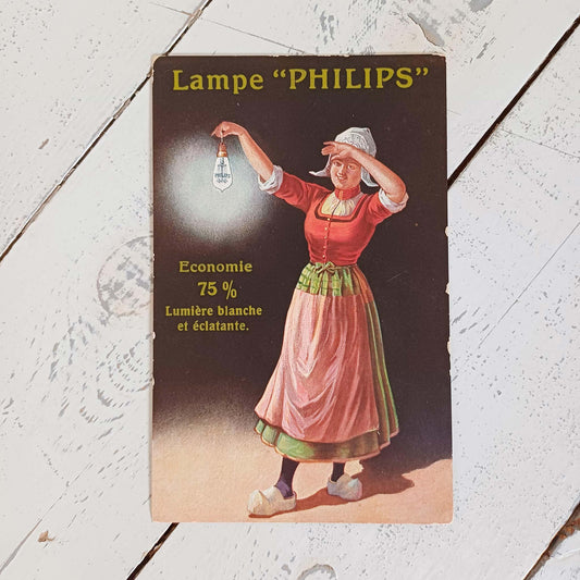 Carte postale ancienne - Lampe Philips
