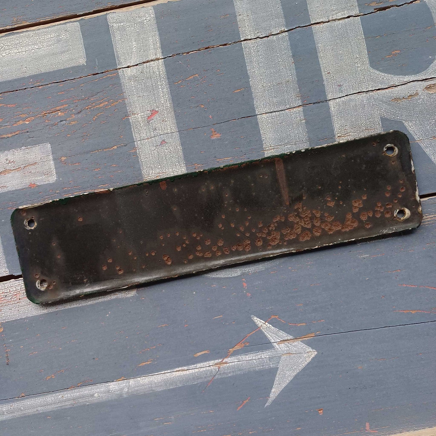 Plaque d'utilité émaillée - Défense de fumer - Impression bleue