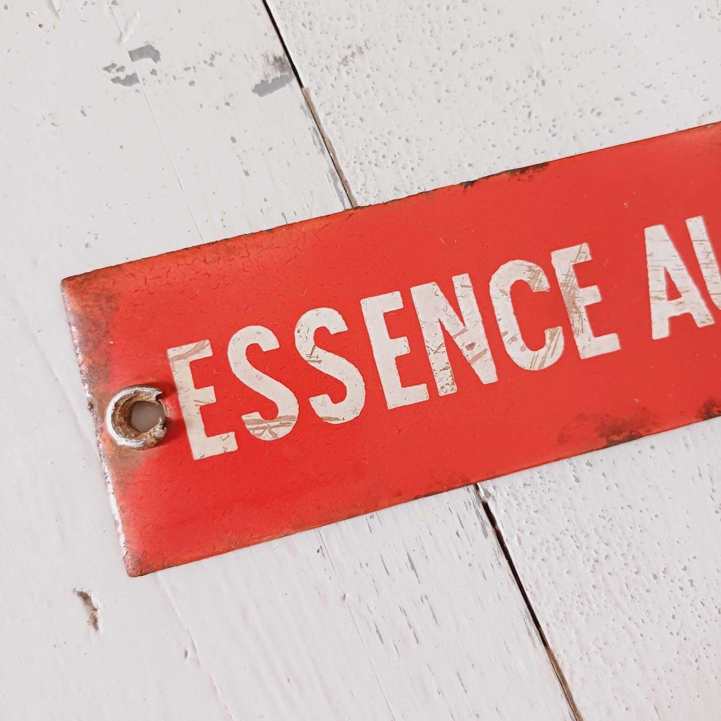 Plaque d'utilité émaillée - Essence auto