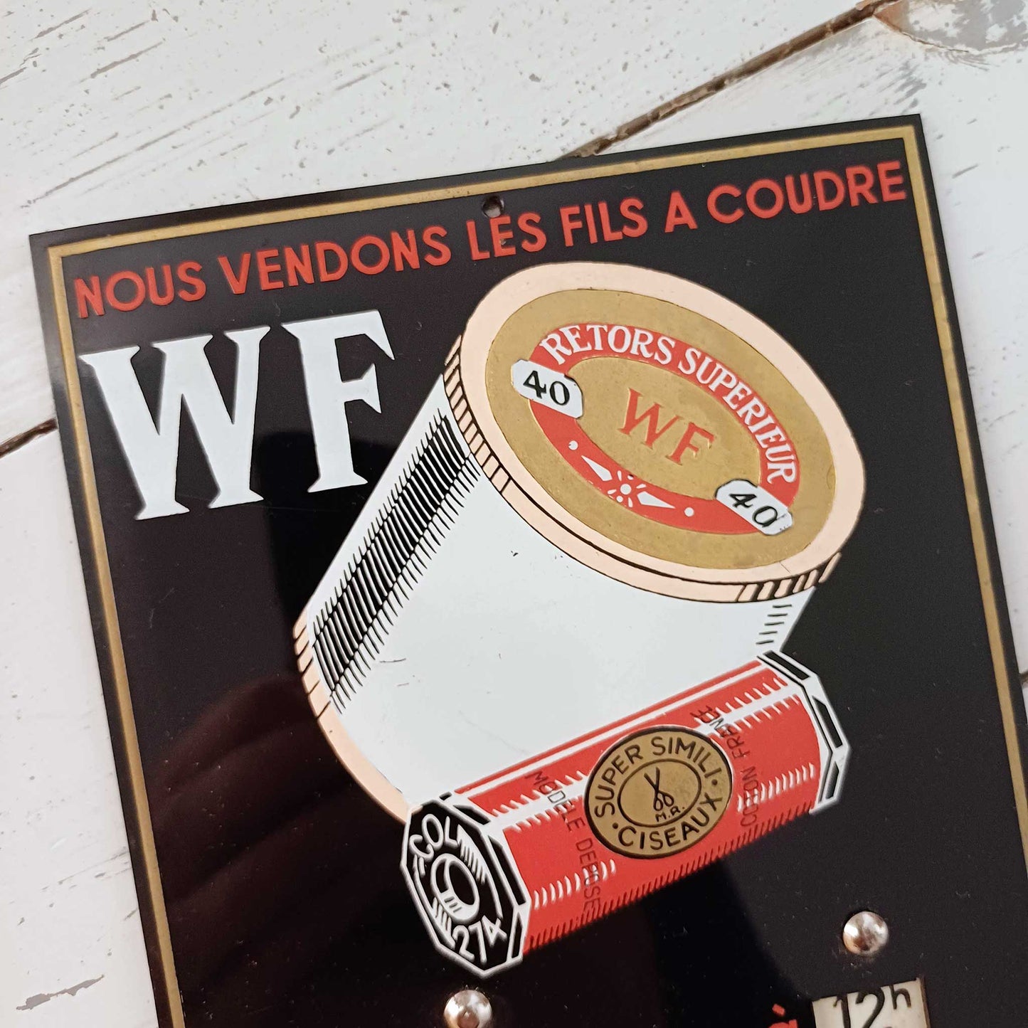 Plaque d'horraire en pvc pour les fils à coudre WF