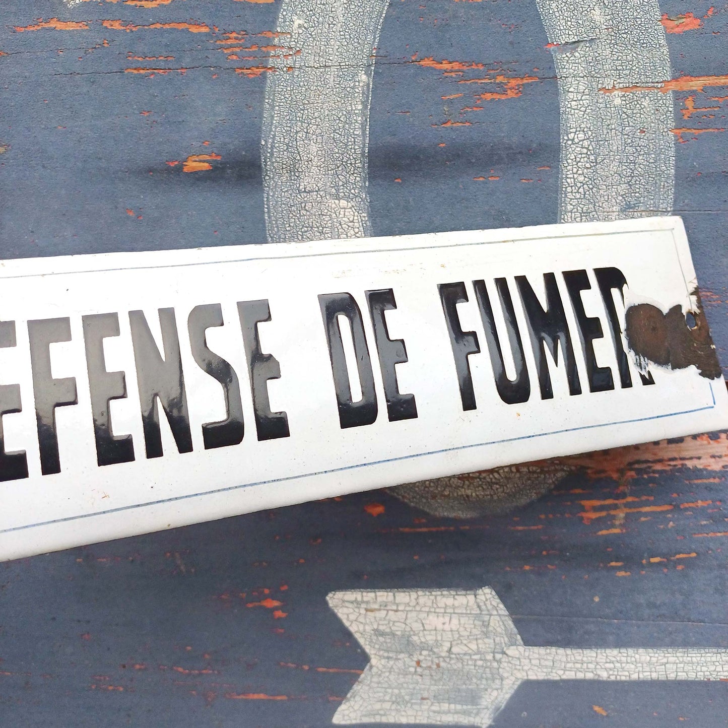 Plaque d'utilité émaillée - Défense de fumer