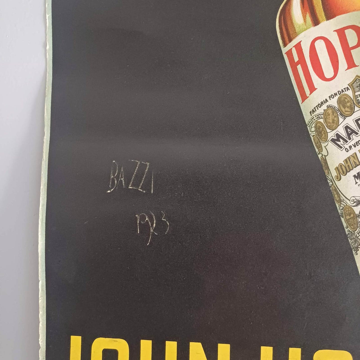 Affichette sous réglettes métalliques – John Hopps & Sons (1923)