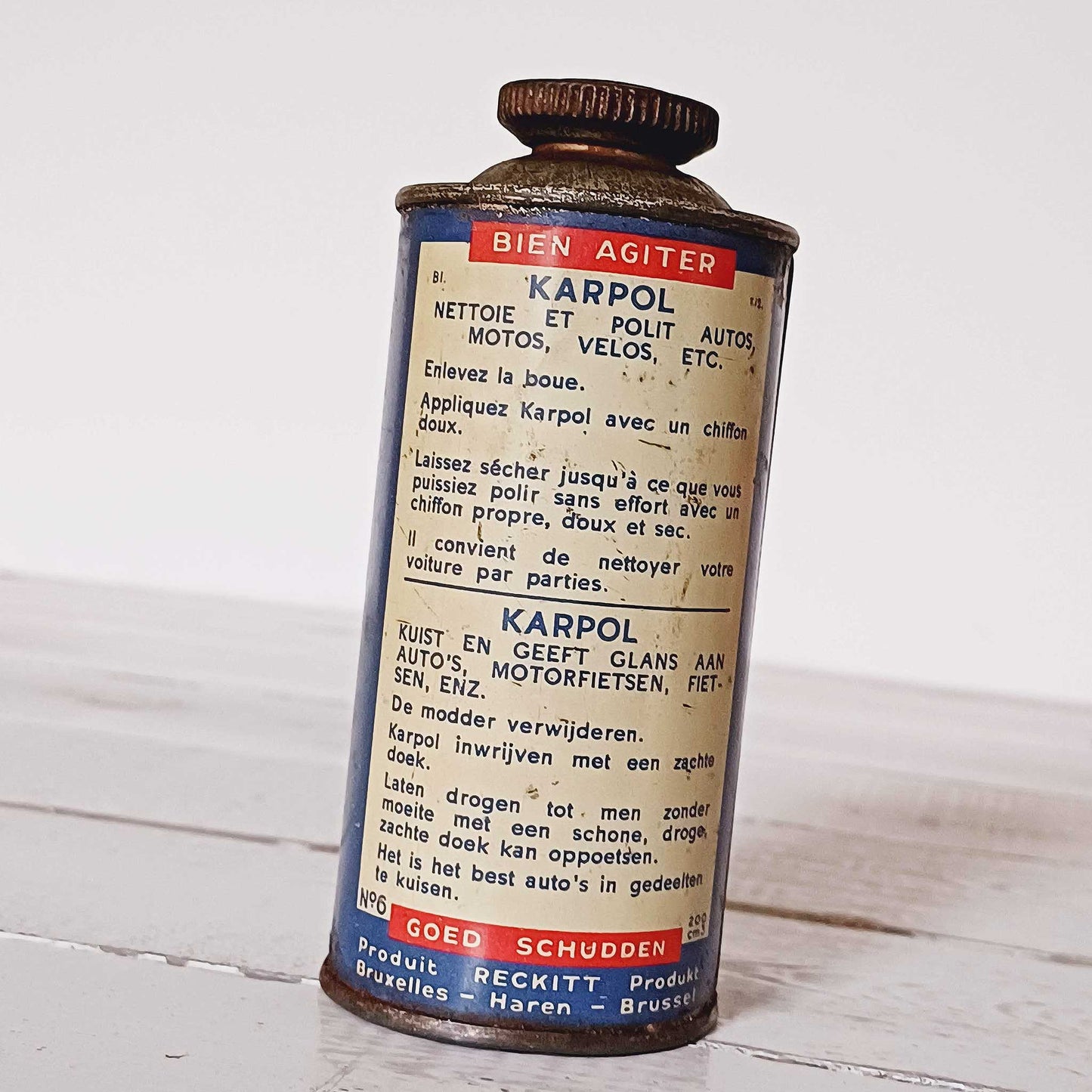 Bidon Car Polish Karpol – Garage ancien / Publicité vintage