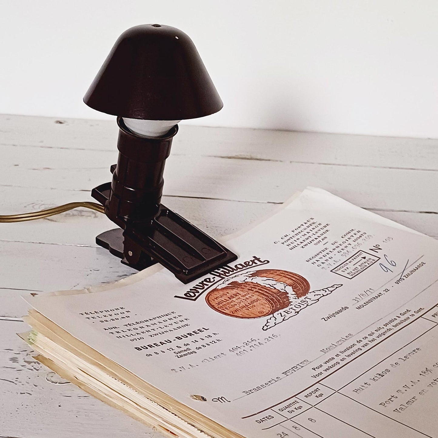 Lampe champignon à pince ancienne en bakélite