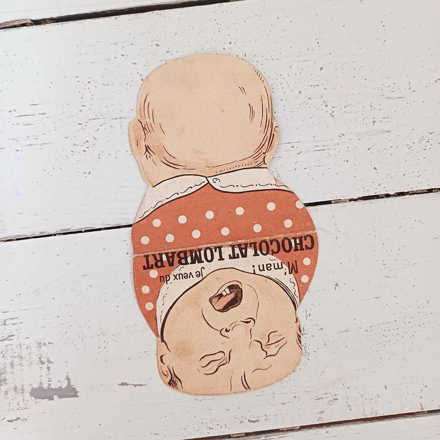 Petit dépliant humoristique pour le chocolat Lombart