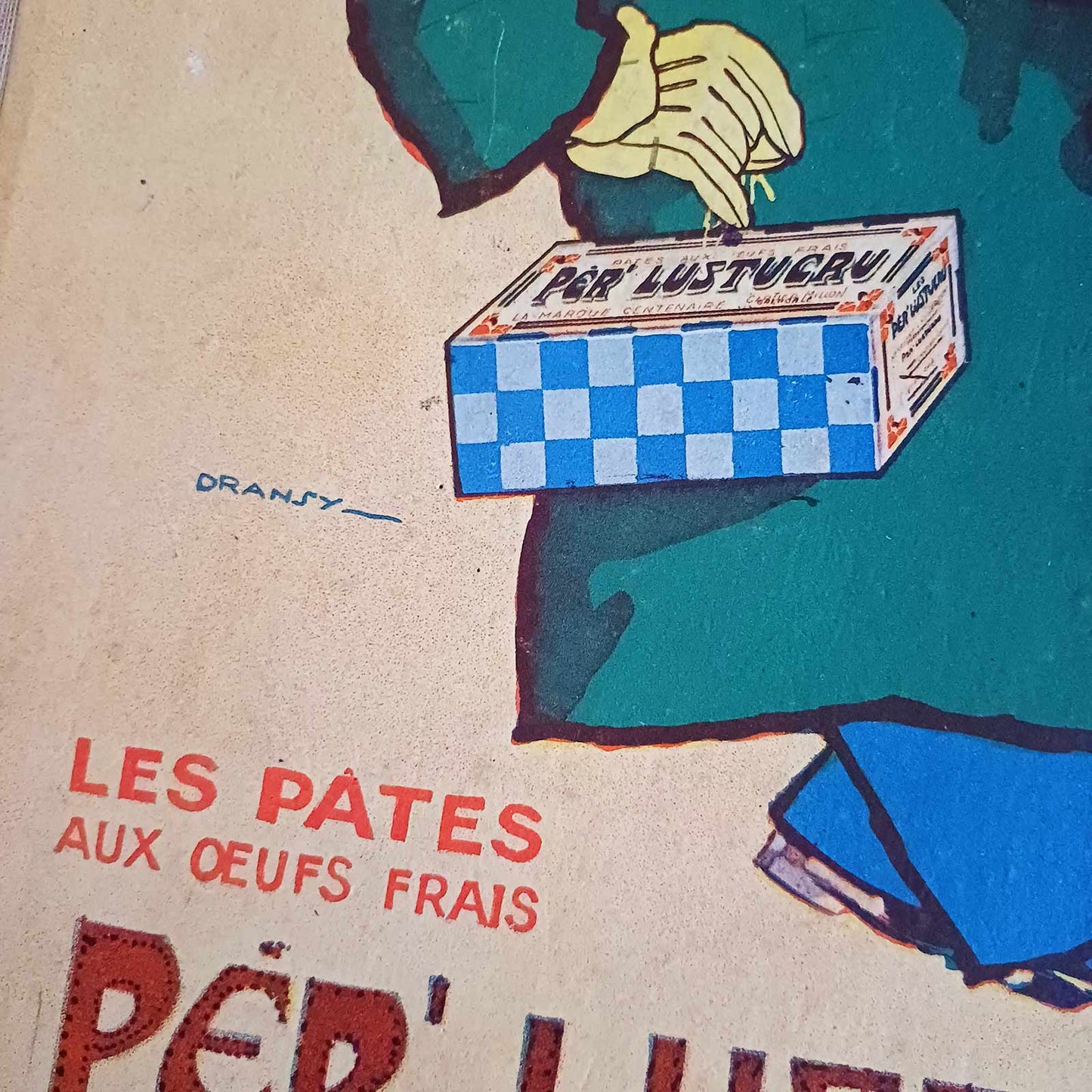 Protège-cahier publicitaire en carton épais et dos toilé – Per' Lustucru