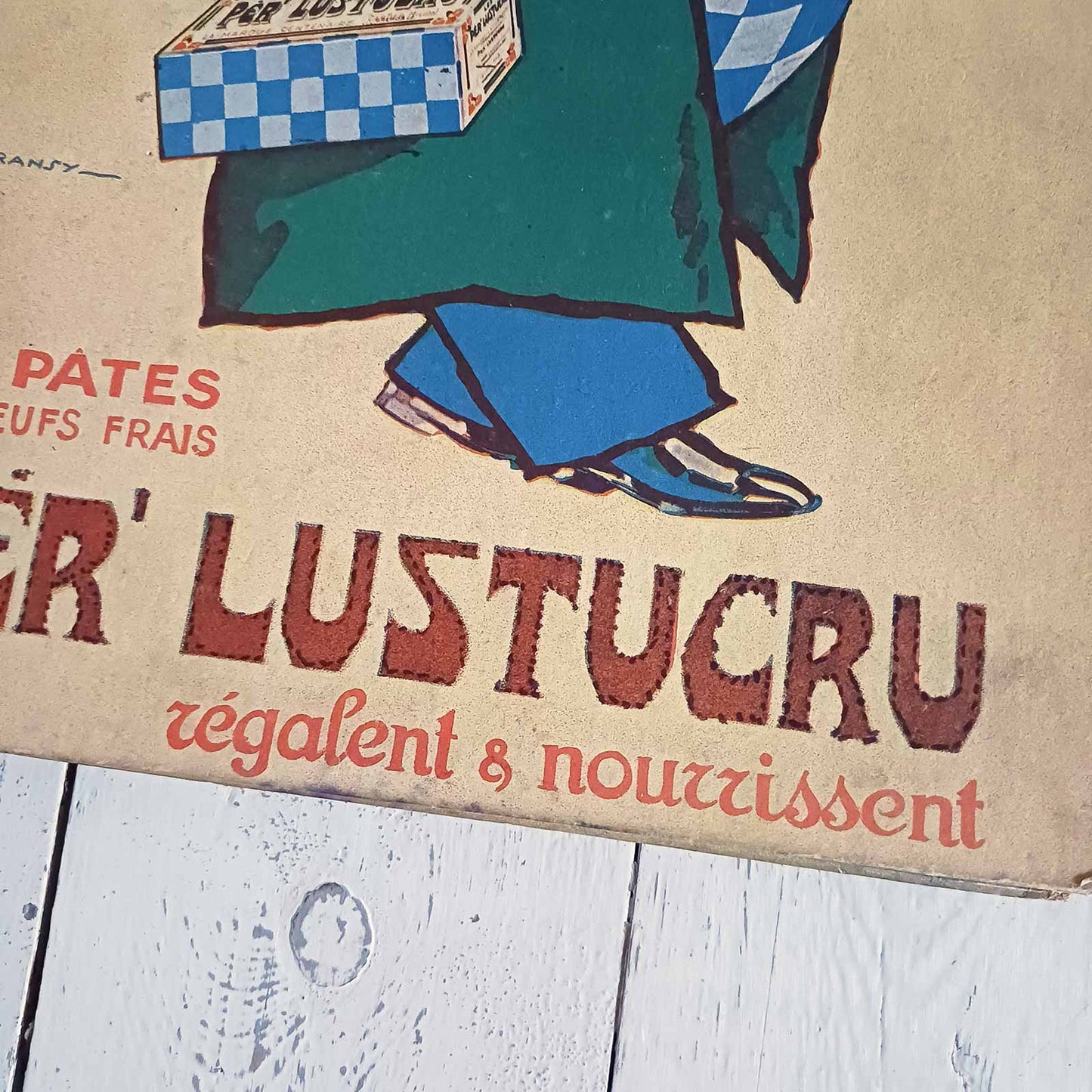 Protège-cahier publicitaire en carton épais et dos toilé – Per' Lustucru