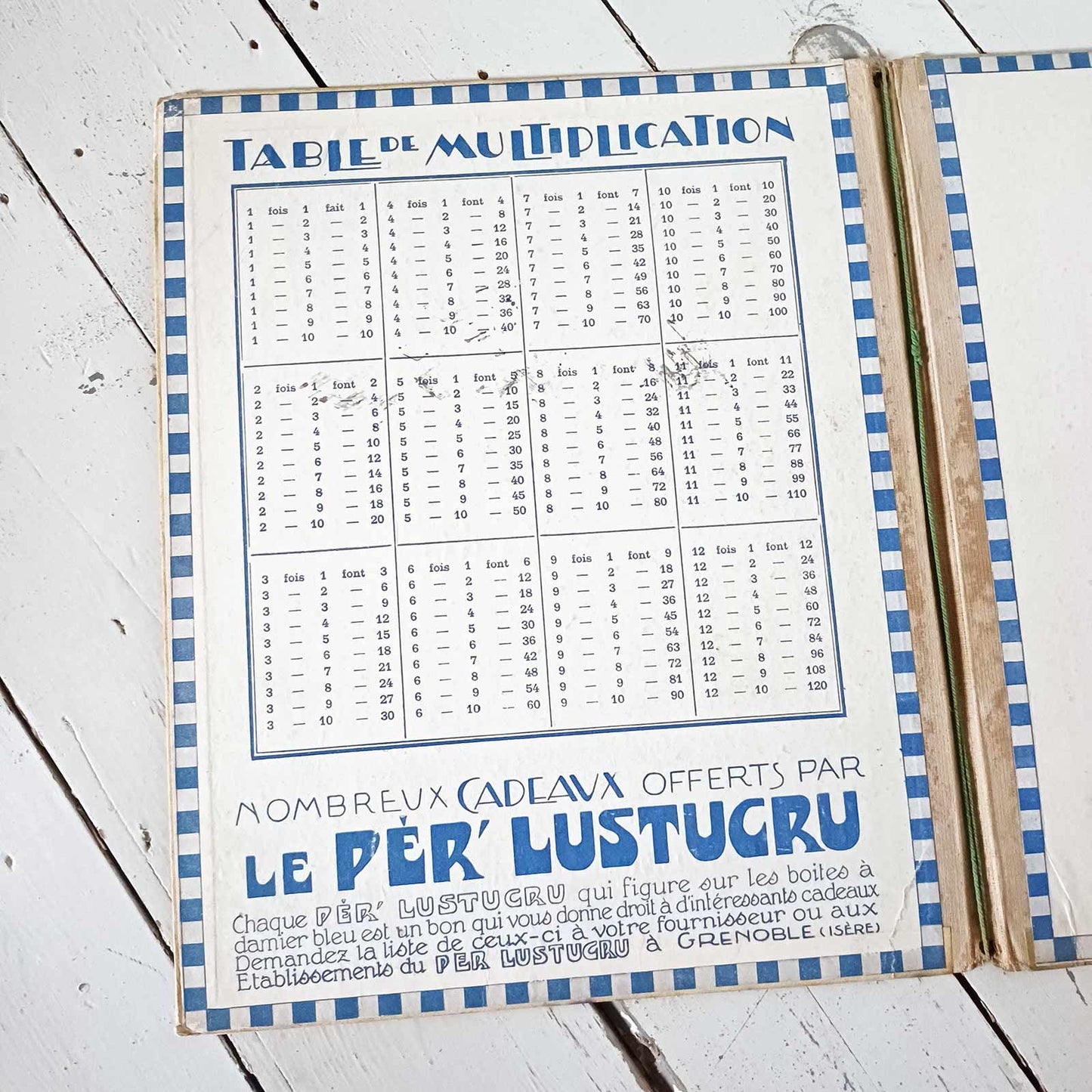 Protège-cahier publicitaire en carton épais et dos toilé – Per' Lustucru