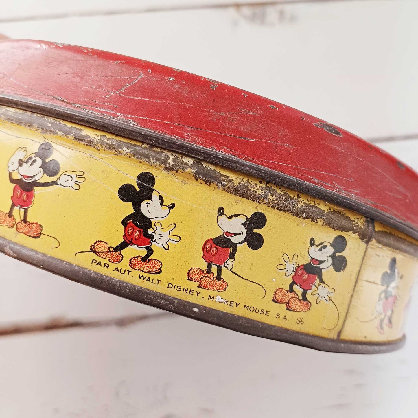Ancienne boite en tôle tithographiée Mickey Mouse - Walt Disney