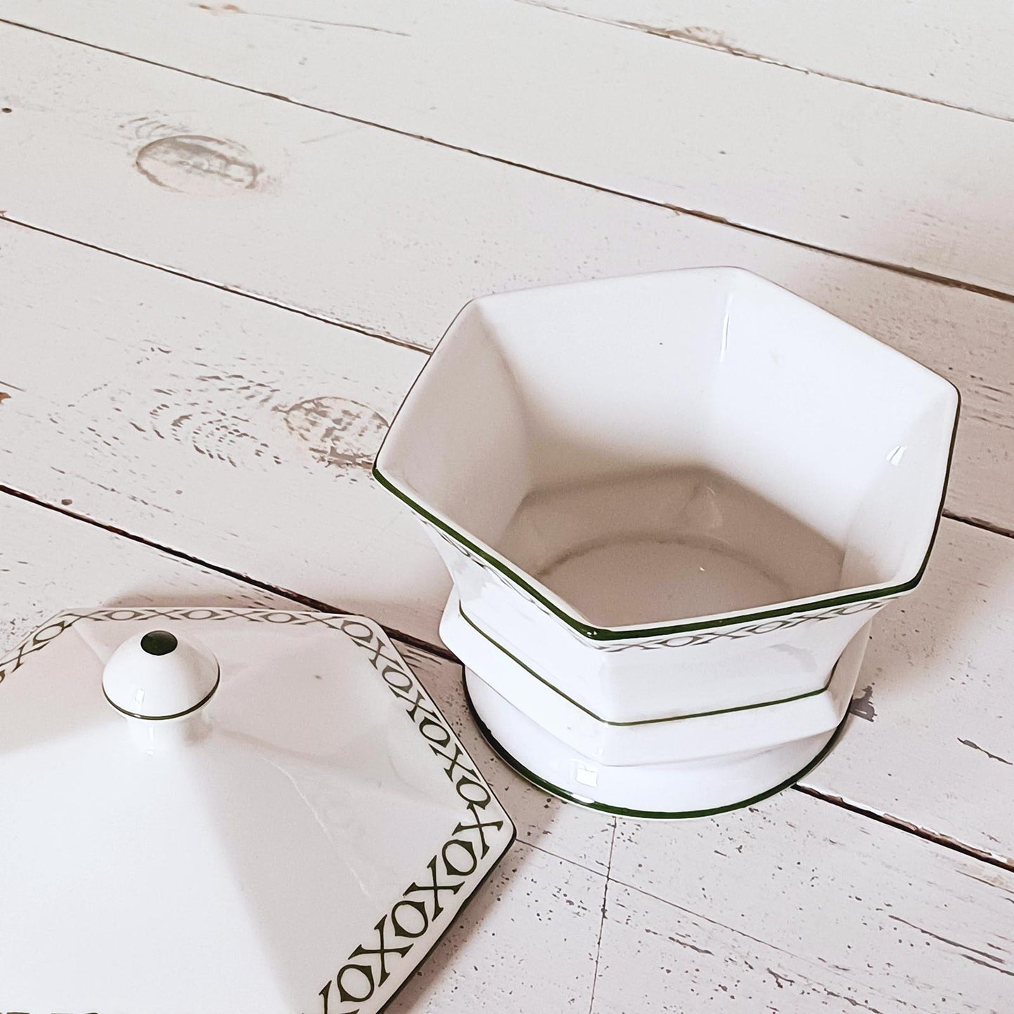 Rare sucrier en porcelaine de Limoges pour la marque de bouillon OXO Liebig