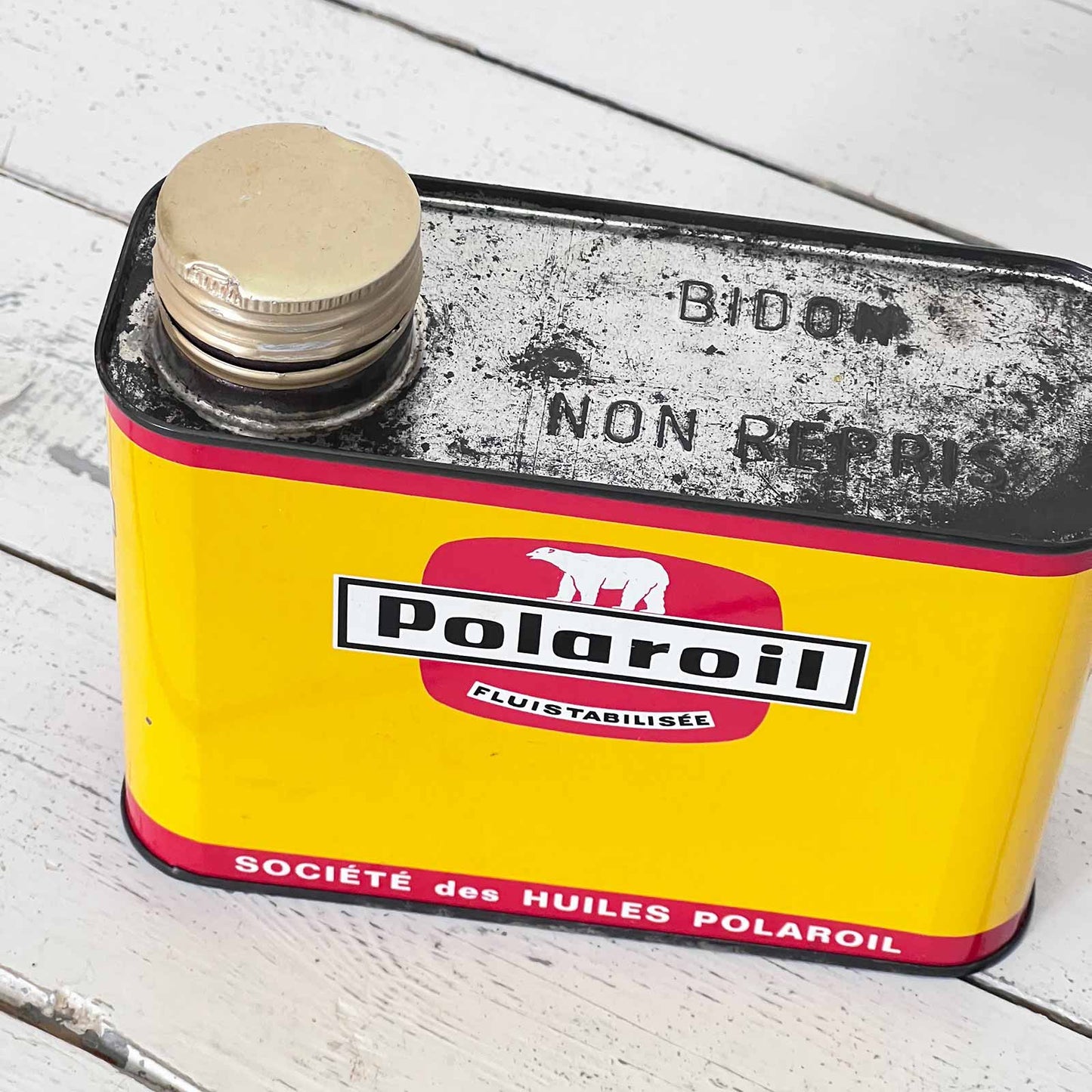 Ancien bidon d'huile auto Polaroil
