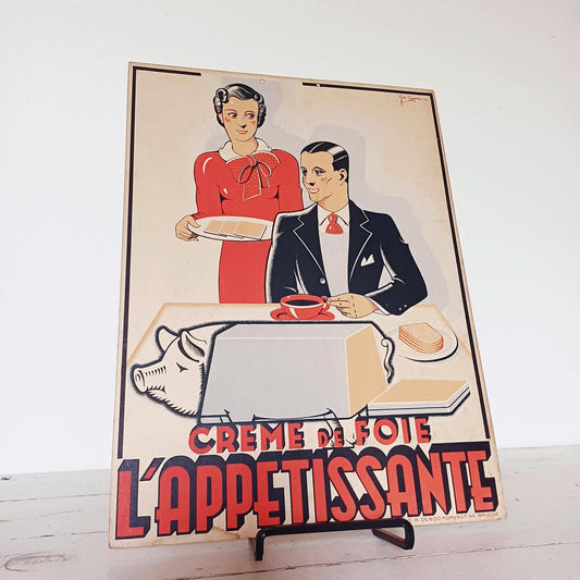 Publicité ancienne « L’Appétissante », illustration alimentaire vintage, carton lithographié.