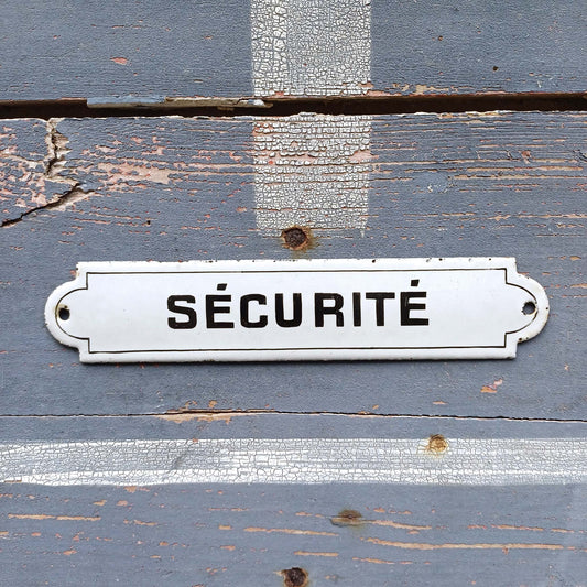 Plaque d'utilité émaillée - Sécurité