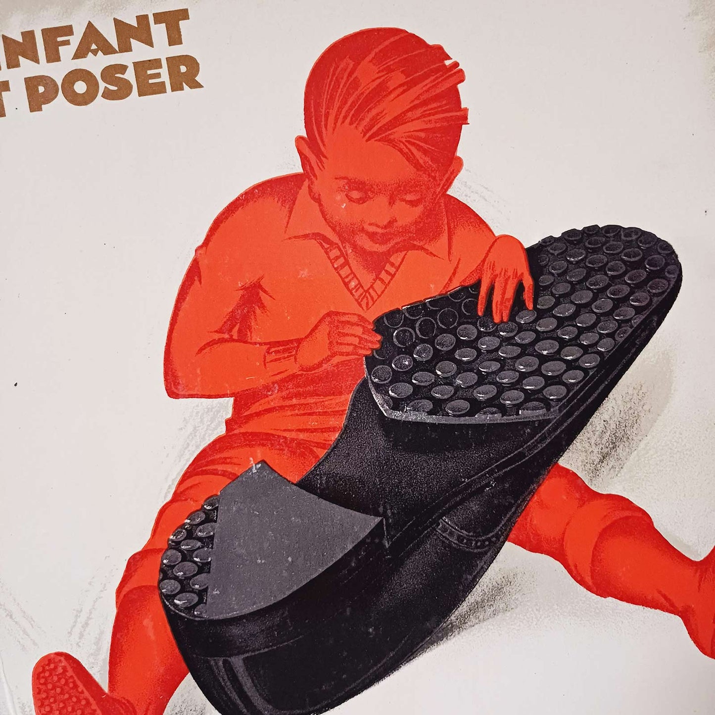 Publicitée cartonnée pour les semelles Solido et illustrée par Henry Le Monnier