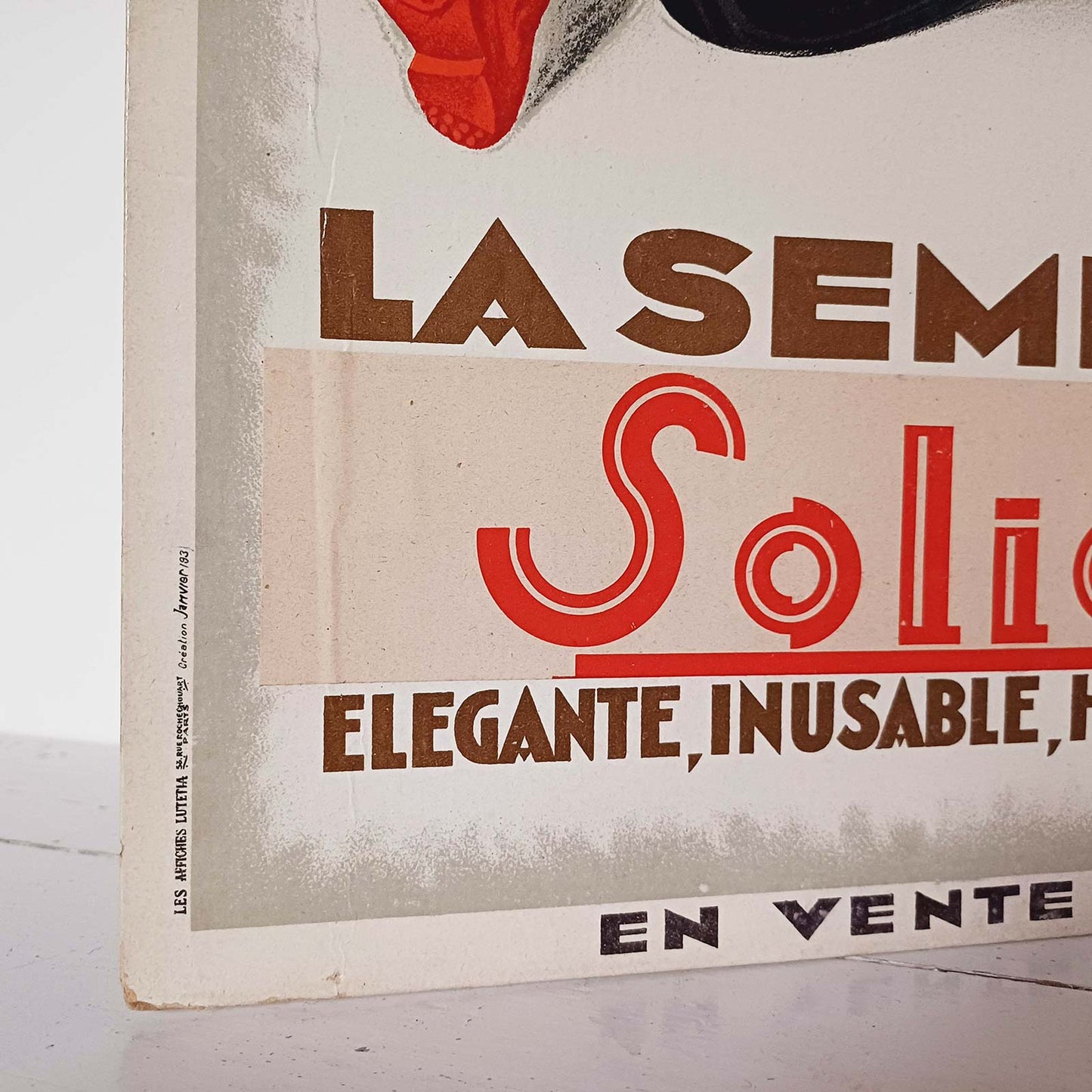 Publicitée cartonnée pour les semelles Solido et illustrée par Henry Le Monnier