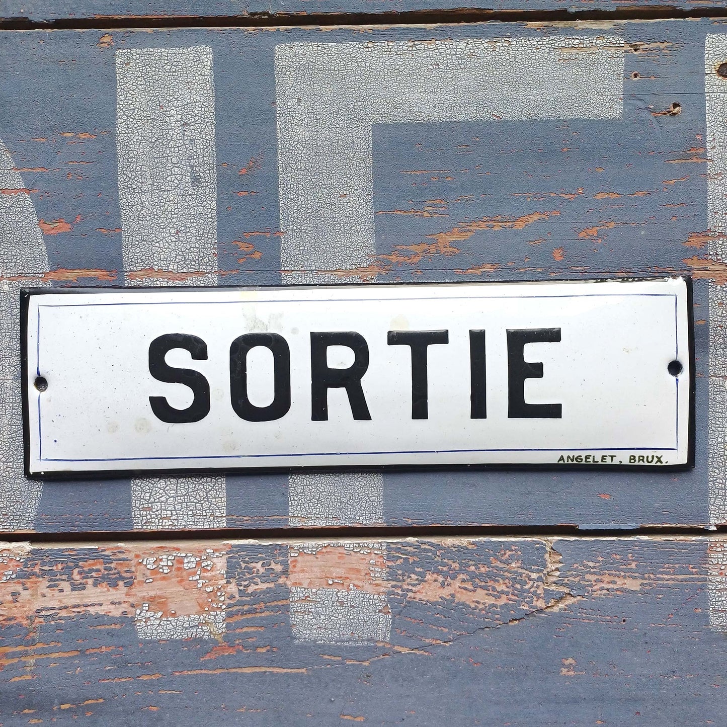 Plaque d'utilité émaillée - Sortie