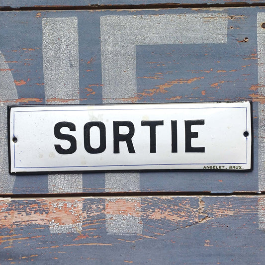 Plaque d'utilité émaillée - Sortie